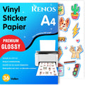 36 Glossy Vinyl Stickervellen A4