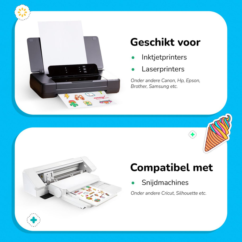 36 Glossy Vinyl Stickervellen A4