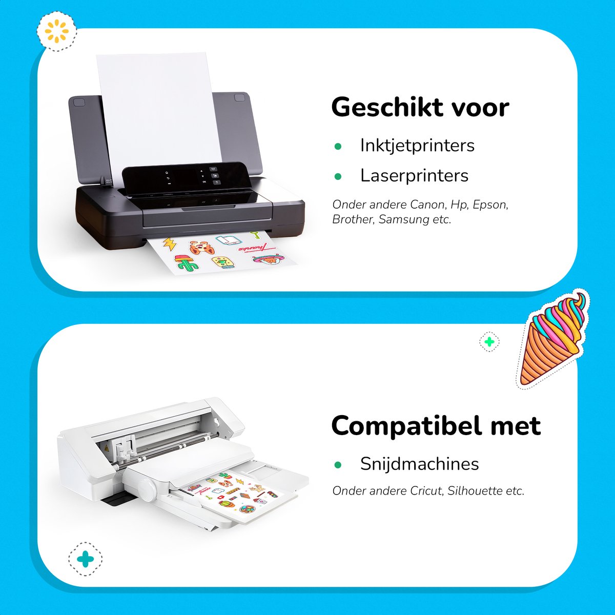 36 Glossy Vinyl Stickervellen A4