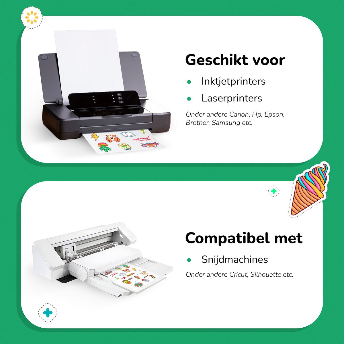 36 Matte Vinyl Stickervellen A4
