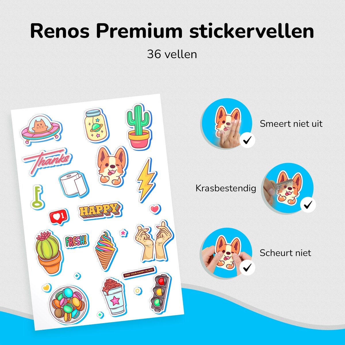 36 Glossy Vinyl Stickervellen A4